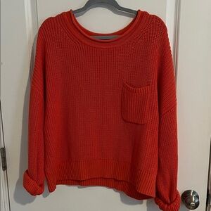 GAP Women’s Cozy Knit Pocket Roll Neck Sweater  - Dark Orange